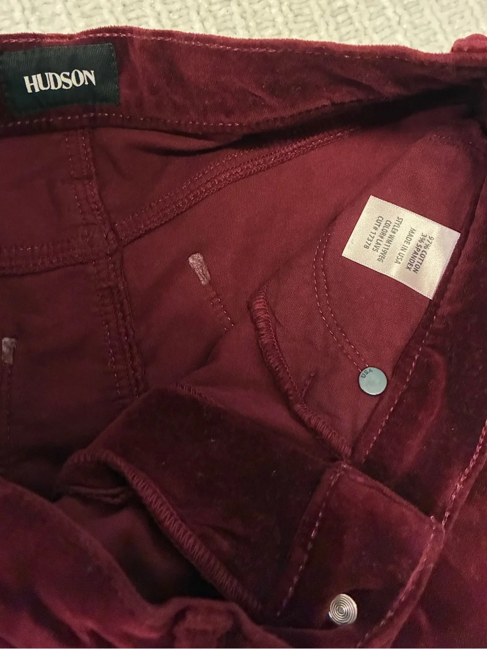 🆕 NWOT Hudson | Y2K Red Velvet Flare in Burgundy Red